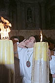 Festa di Sant Agata   during the procession Devoti carry huge candles as vow